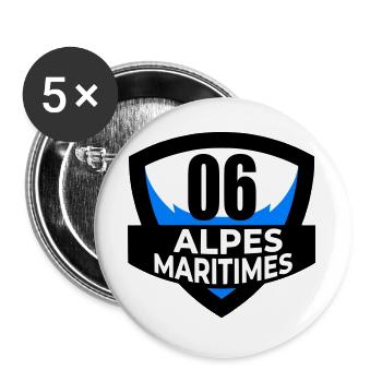 06 Alpes Maritimes - Buttons groß 56 mm (5er Pack) - Weiß - Vorne