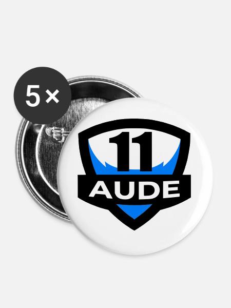11 Aude - Buttons groß 56 mm (5er Pack) - Weiß