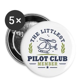 Zukünftiger Baby-Hubschrauberpilot - Buttons groß 56 mm (5er Pack) - Weiß - Vorne