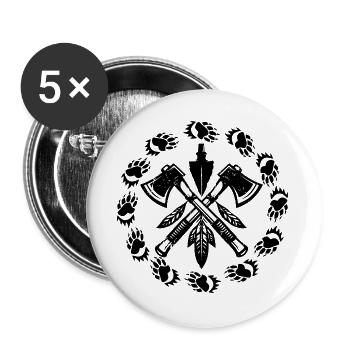 Indianer Ureinwohner Traumfänger Western - Buttons groß 56 mm (5er Pack) - Weiß - Vorne