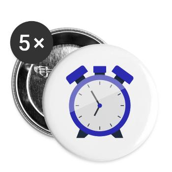 Wecker - Buttons groß 56 mm (5er Pack) - Weiß - Vorne