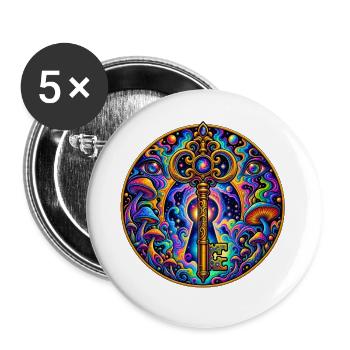 Schlüssel - Buttons groß 56 mm (5er Pack) - Weiß - Vorne