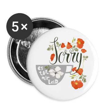 Sorry  es tut mir Leid - Buttons groß 56 mm (5er Pack) - Weiß - Vorne
