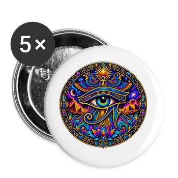 Auge des Horus - Buttons groß 56 mm (5er Pack) - Weiß - Vorne