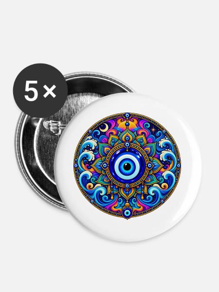 Nazar Boncuk - Buttons groß 56 mm (5er Pack) - Weiß