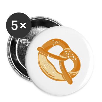 Brezel - Buttons groß 56 mm (5er Pack) - Weiß - Vorne