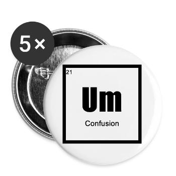 Ähm, Verwirrung | Lustiger Chemie-Wissenschafts-Nerd - Buttons groß 56 mm (5er Pack) - Weiß - Vorne
