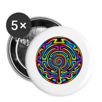 Labyrinth - Buttons groß 56 mm (5er Pack) - Weiß - Vorne
