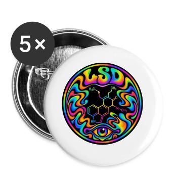 LSD - Buttons groß 56 mm (5er Pack) - Weiß - Vorne