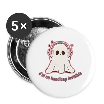 Phantom-DJ unsichtbare Behinderung - Buttons groß 56 mm (5er Pack) - Weiß - Vorne