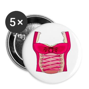Damen Trachten Dirndl - Buttons groß 56 mm (5er Pack) - Weiß - Vorne