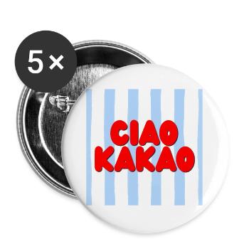 Ciao kakao - Buttons groß 56 mm (5er Pack) - Weiß - Vorne