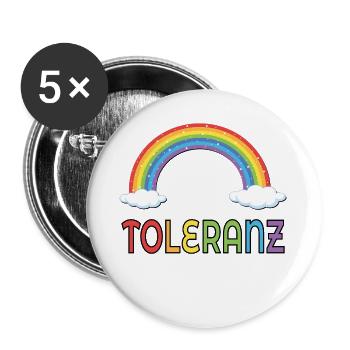 Toleranz Diversität - Buttons groß 56 mm (5er Pack) - Weiß - Vorne