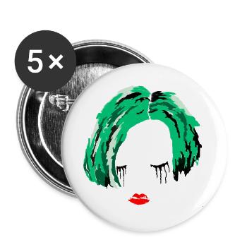 Green Girl - Buttons groß 56 mm (5er Pack) - Weiß - Vorne