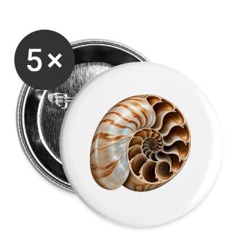 Unmöglicher Nautilus - Buttons groß 56 mm (5er Pack) - Weiß - Vorne