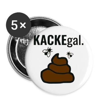 Kack Egal - Buttons groß 56 mm (5er Pack) - Weiß - Vorne
