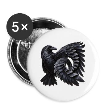 Unmöglicher Rabenflügel - Buttons groß 56 mm (5er Pack) - Weiß - Vorne