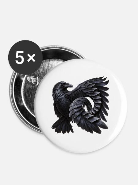 Unmöglicher Rabenflügel - Buttons groß 56 mm (5er Pack) - Weiß