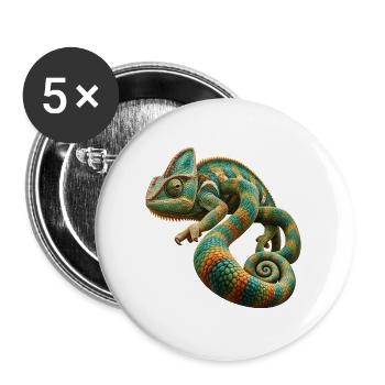 Paradox Chamäleon - Buttons groß 56 mm (5er Pack) - Weiß - Vorne