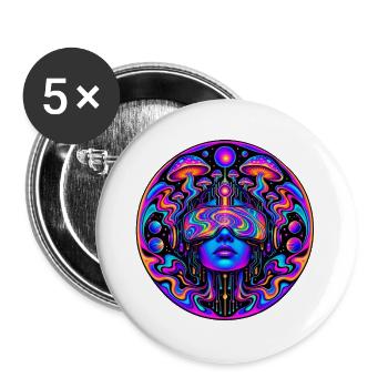 Cyberpunk - Buttons groß 56 mm (5er Pack) - Weiß - Vorne