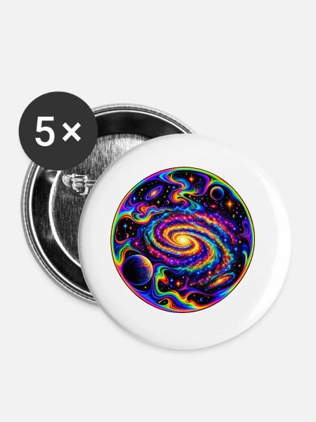 Milchstraße - Buttons groß 56 mm (5er Pack) - Weiß