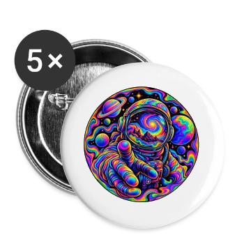 Astronaut - Buttons groß 56 mm (5er Pack) - Weiß - Vorne
