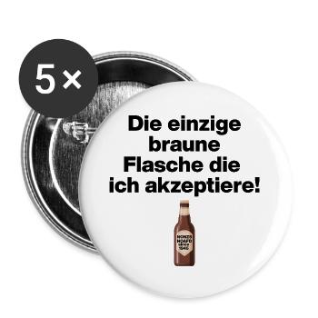 EINZIGE AKZEPTIERTE BRAUNE FLASCHE. NO NZS, NO AFD - Buttons groß 56 mm (5er Pack) - Weiß - Vorne