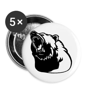 Das Erwachen des Schwarzbären - Buttons groß 56 mm (5er Pack) - Weiß - Vorne