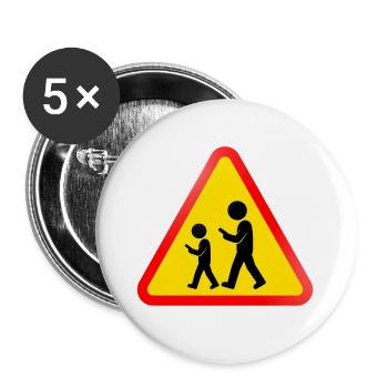 Warnschild – Smartphone-Nutzer - Buttons groß 56 mm (5er Pack) - Weiß - Vorne