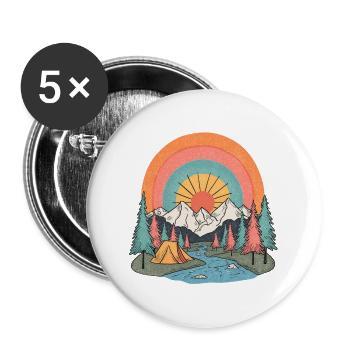 Sunny side - Buttons groß 56 mm (5er Pack) - Weiß - Vorne