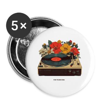 Old player - Buttons groß 56 mm (5er Pack) - Weiß - Vorne