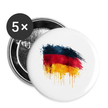 German flag - Buttons groß 56 mm (5er Pack) - Weiß - Vorne