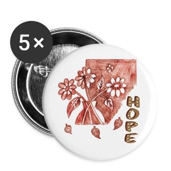 Hope Hoffnung - Buttons groß 56 mm (5er Pack) - Weiß - Vorne