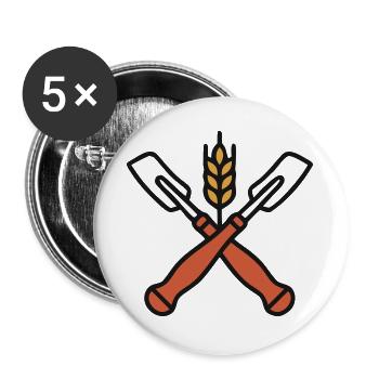 Brotschieber Weizen Wappen - Buttons groß 56 mm (5er Pack) - Weiß - Vorne
