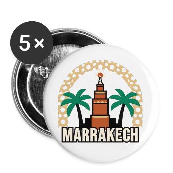 Marrakesch, Marokko - Buttons groß 56 mm (5er Pack) - Weiß - Vorne