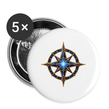 Sternenkompass Mystisch - Buttons groß 56 mm (5er Pack) - Weiß - Vorne