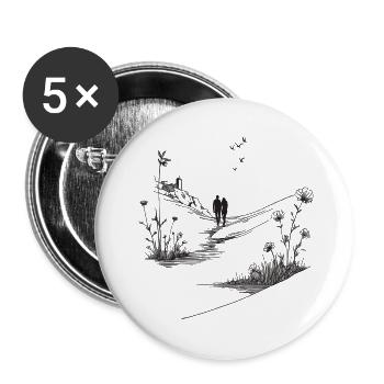 Couple hike - Buttons groß 56 mm (5er Pack) - Weiß - Vorne