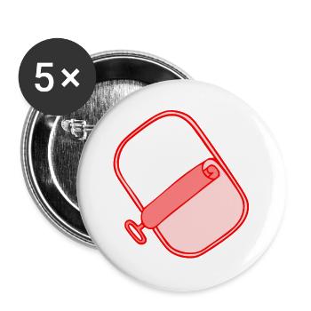 Namensfläche Fischdose - Buttons groß 56 mm (5er Pack) - Weiß - Vorne