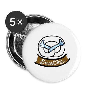 BrezLike - Buttons groß 56 mm (5er Pack) - Weiß - Vorne