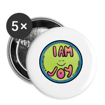 ICH BIN FREUDE - Buttons groß 56 mm (5er Pack) - Weiß - Vorne