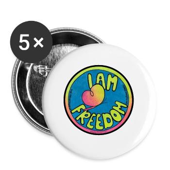 ICH BIN FREIHEIT - Buttons groß 56 mm (5er Pack) - Weiß - Vorne