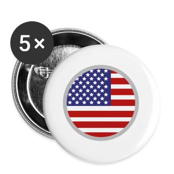 Flagge der Vereinigten Staaten - Buttons groß 56 mm (5er Pack) - Weiß - Vorne