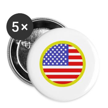 Flagge der Vereinigten Staaten - Buttons groß 56 mm (5er Pack) - Weiß - Vorne