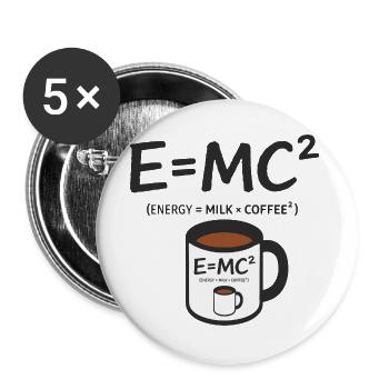 Lustiger Kaffee Kaffee Spruch DRINK Coffee - Buttons groß 56 mm (5er Pack) - Weiß - Vorne