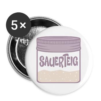 Sauerteig Starter Glas - Buttons groß 56 mm (5er Pack) - Weiß - Vorne