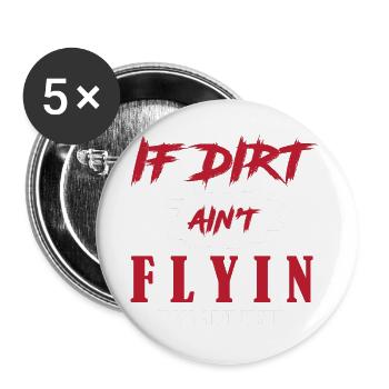 Dirt Track Racing - Buttons groß 56 mm (5er Pack) - Weiß - Vorne