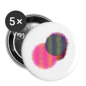 Neon Blob Duo Abstrakter Wirbel - Buttons groß 56 mm (5er Pack) - Weiß - Vorne