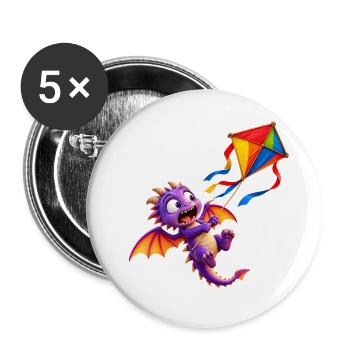 Drachenfest - Sie fliegen wieder im Herbst - Buttons groß 56 mm (5er Pack) - Weiß - Vorne