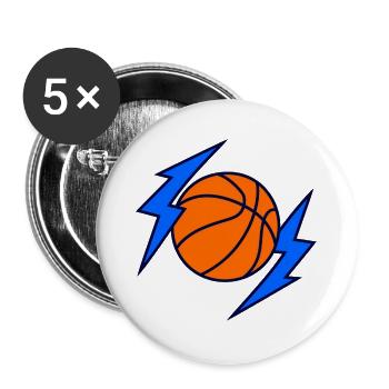 Basketball Lightning - Buttons groß 56 mm (5er Pack) - Weiß - Vorne
