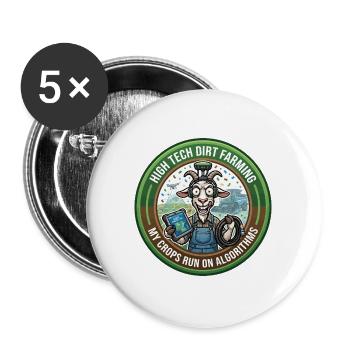 Lustige, kluge Ziege Hightech-Algorithmen-Meme - Buttons groß 56 mm (5er Pack) - Weiß - Vorne